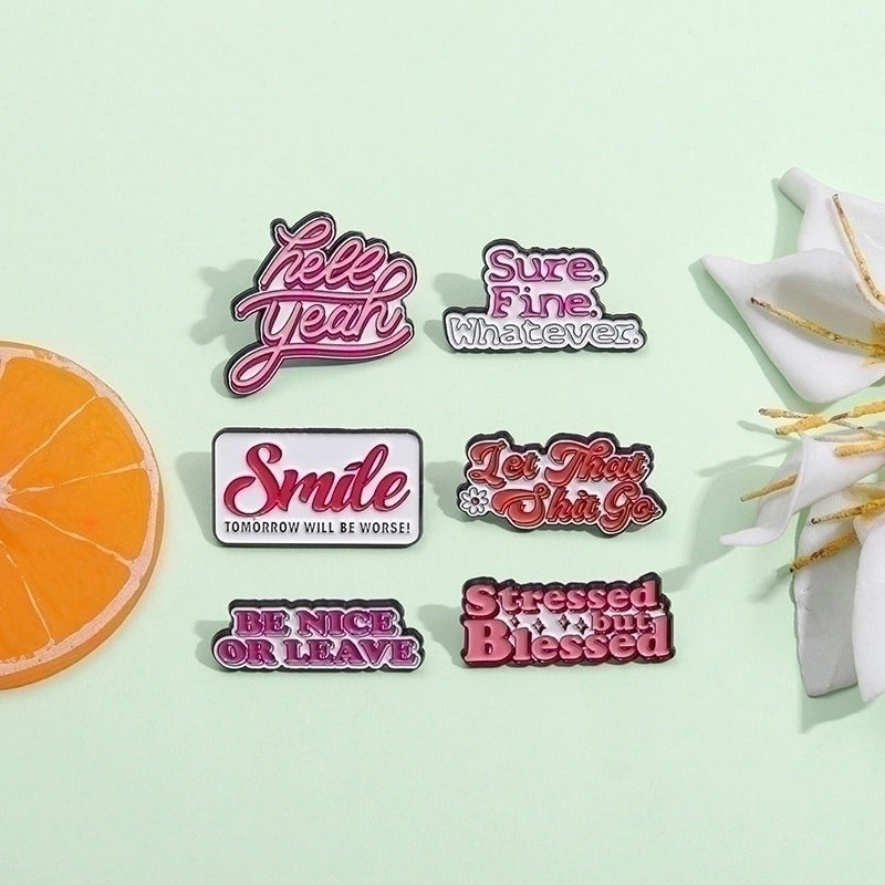 Minimalist Pin Letter Alloy Plating Unisex Brooches