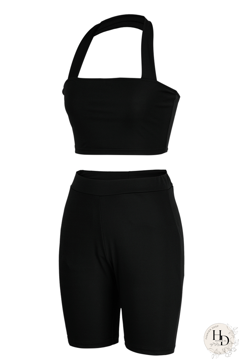 Rose Red Casual Solid Patchwork Halter Sleeveless Two Pieces