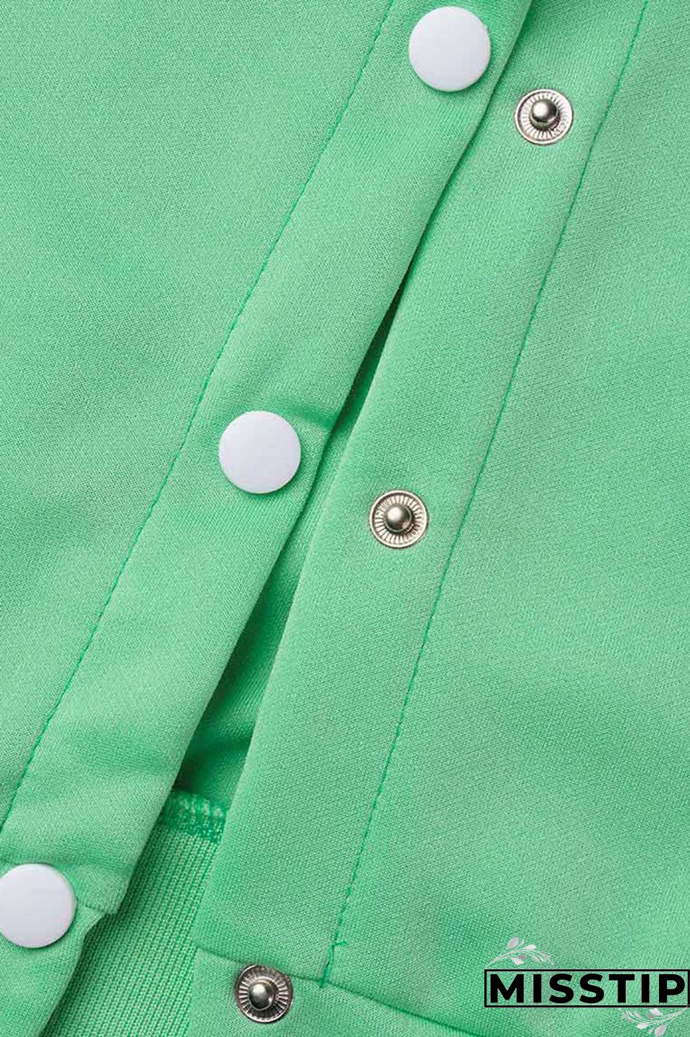 Green Casual Solid Patchwork Buckle Long Sleeve Two Pieces