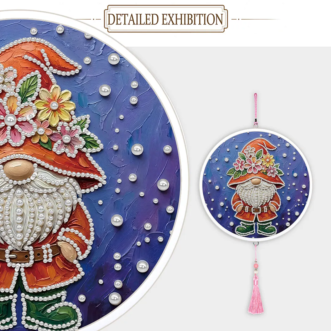 Goblin DIY Pearl Painting Kit With Round Frame & Tassel 9.25x9.25inch Pearl Painting Art Kits Pearl Dot Painting for Adults Beginners Home Wall Decor