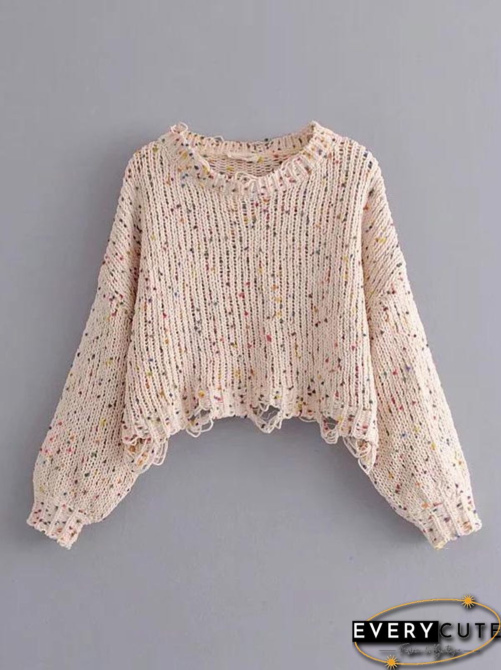 Knitting Holes Loose Sweater Tops