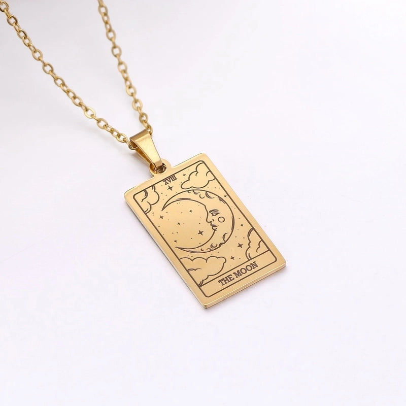 Minimalist Human Tarot 304 Stainless Steel Plating Pendant Necklace