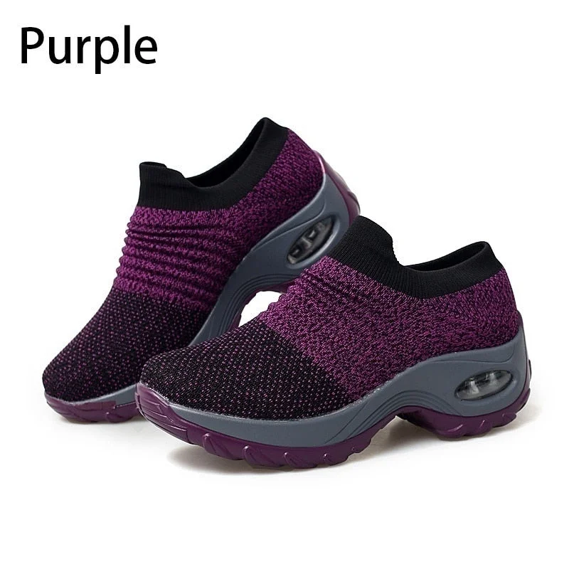 2022 Women Sneakers Running Shoes Sports Shoes Breathable Mesh Comfortable Platform Shoes Air Cushion Sneaker Lightweight