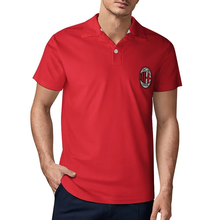 Milan AC Polo De Golf À Séchage Rapide Coupe Homme Blanc