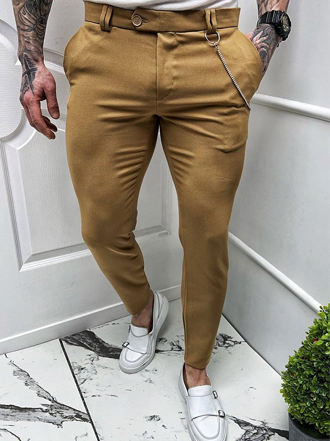 Men's Sporty Elegant Brown Pants