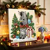 Christmas DIY Special Shape Diamond Painting Pearl Art With Inner Frame Kit 25x25cm(Zebra)