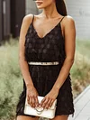Tasseled Spaghetti-Neck Mini Dress