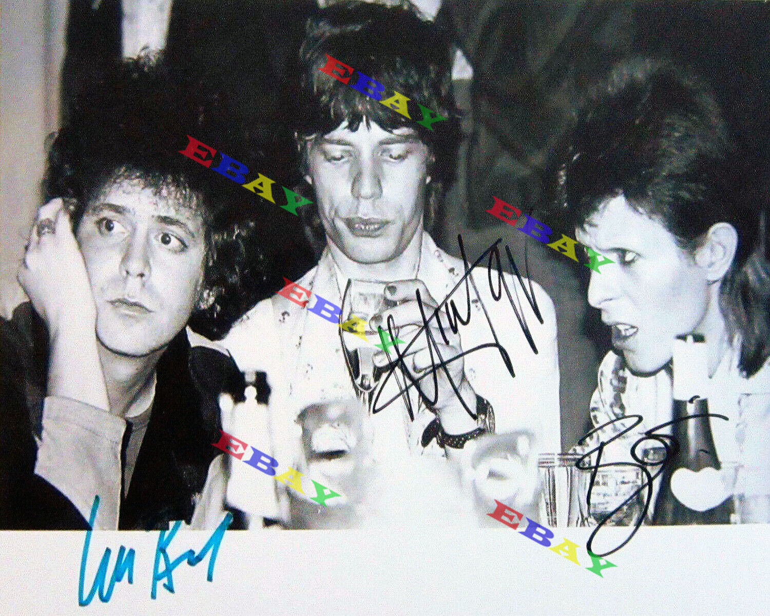 David-Bowie-Mick-Jagger-Lou-Reed Autographed Signed 8x10 Photo Poster painting Reprint