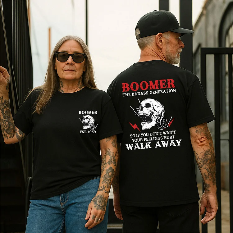 BOOMER Rock Skull T-shirt, I'm A Boomer, Walk Away T-shirt, Cotton Tee Shirt