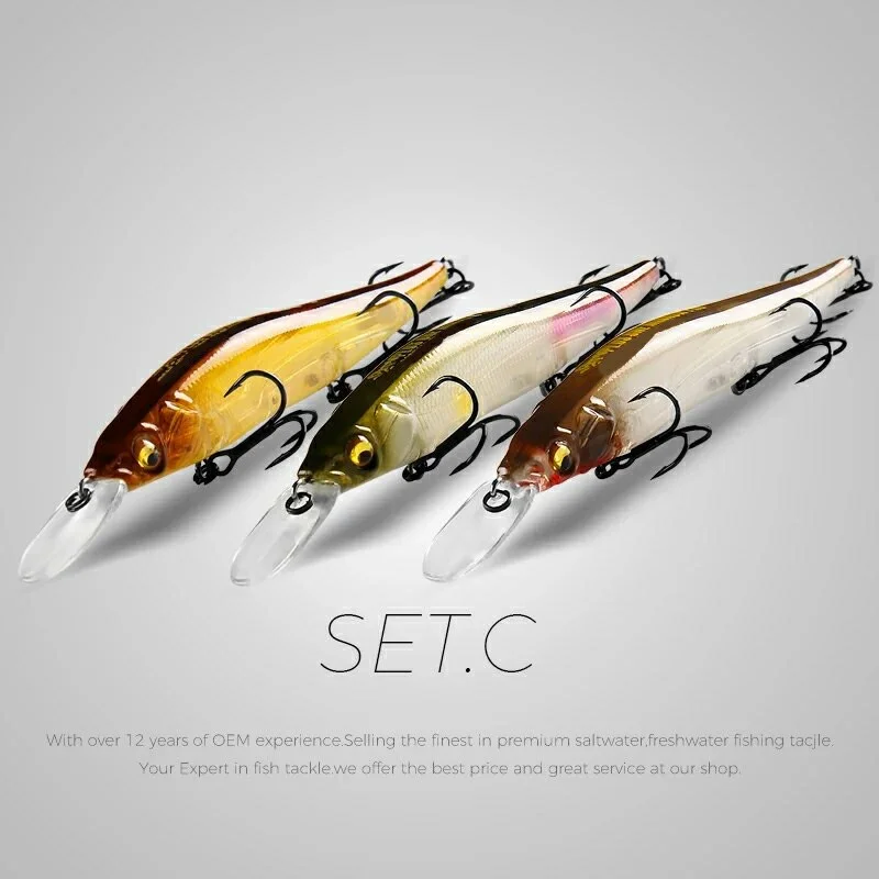 Xaperni 3pcs per set 110mm 14g  hot model fishing lures hard bait quality professional minnow depth1.8m Fishing Tackle