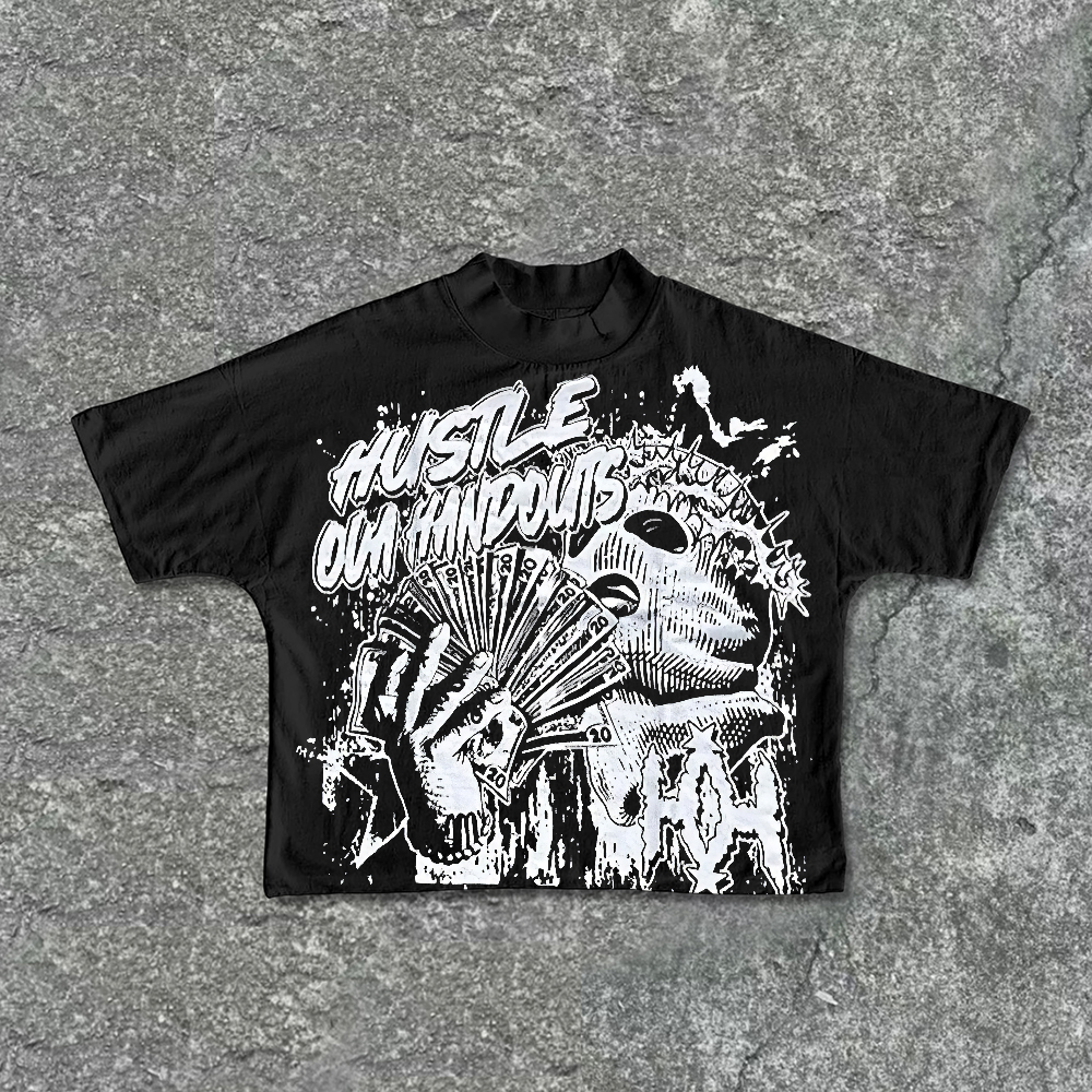 Vintage Hustle Graphic Cotton T-Shirt - Sopula ｜Premium Graphic Tees & Graphic Streetwear