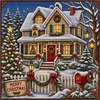Christmas Winter Cottage Full 11CT 3 Strand Stamped Cross Stitch Kit 45x45cm tapestrymarket