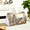 Retro Butterfly DIY PULeather Diamond Painting Tissue Box for Adults Beginners Gem Art Painting Napkin Holder for Living Room Bedroom Bathroom Table Decor