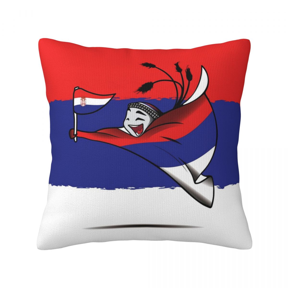 Serbia World Cup 2022 Mascot Throw Pillow Covers 18x18