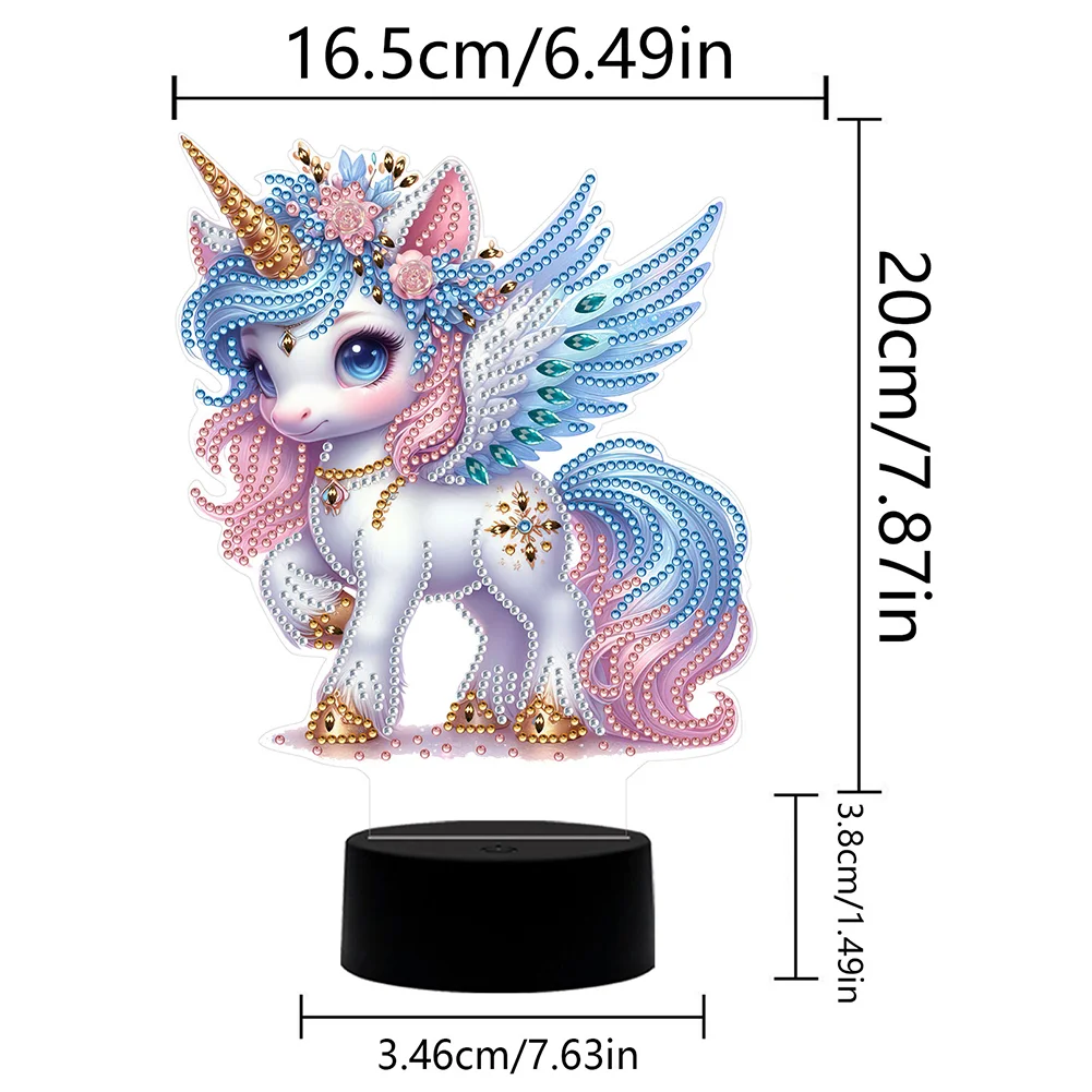DIY Unicorn Diamond Painting Night Light Diamond Art Lamp Home Decoration 