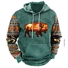 💥 2025 Hot Sale!Men's Ethnic Graphic Hoodie, Tribal Print, Casual 3D Sweatshirt, Vacation Wear, Street Style Sweatshirt
