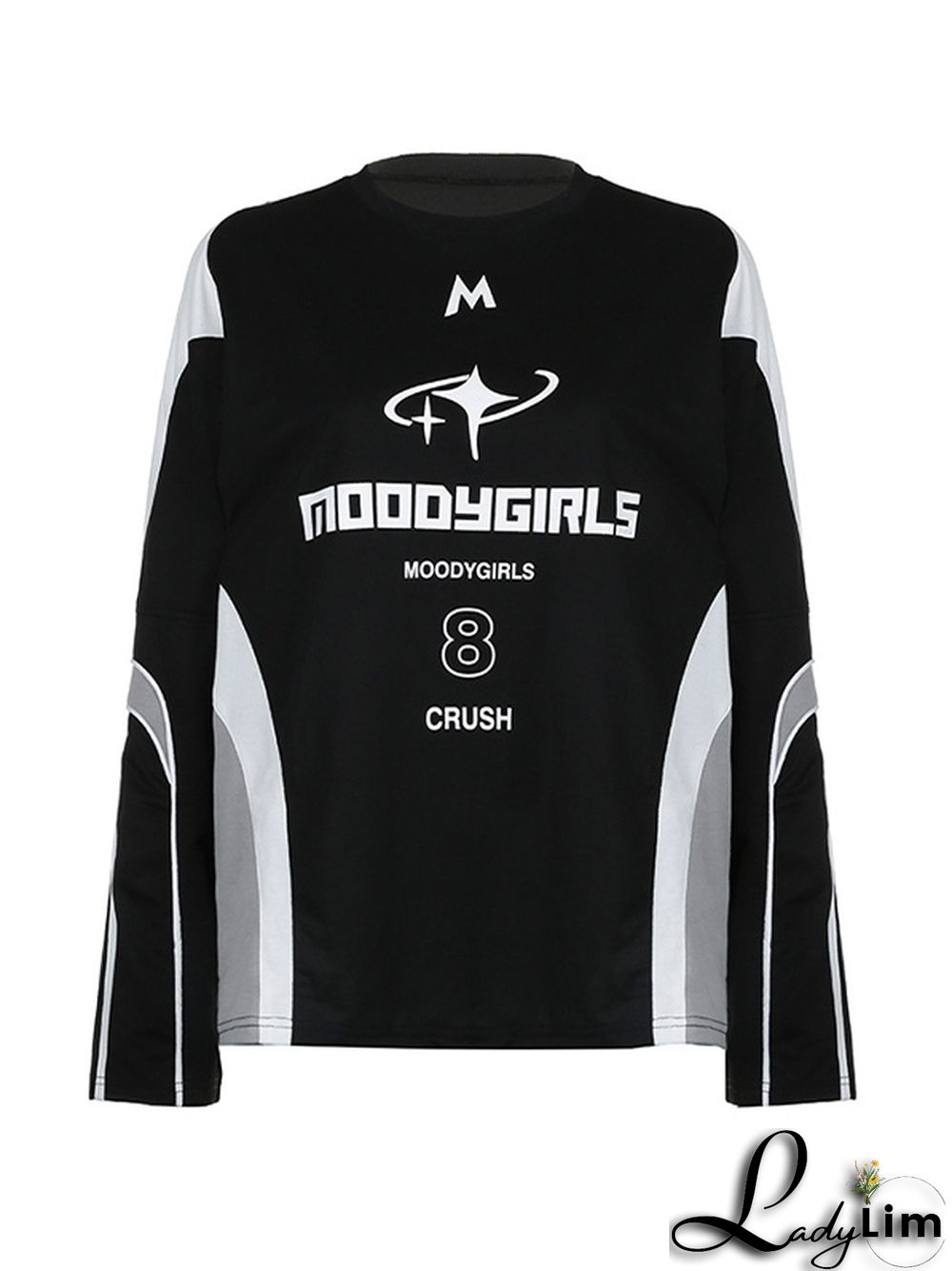 Contrast Color Print Splice Sweatshirt