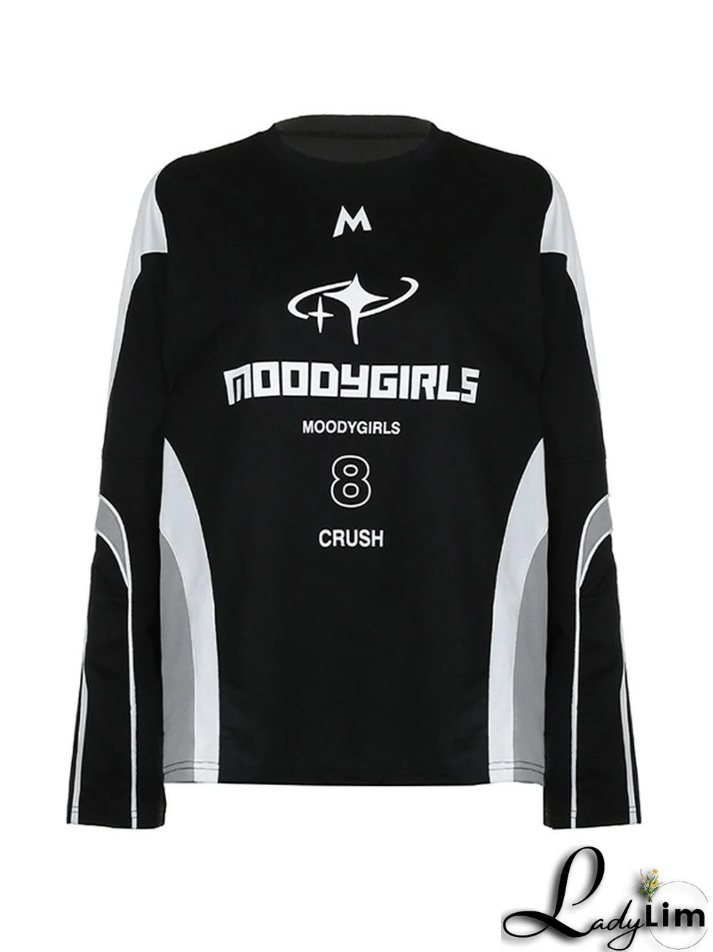 Contrast Color Print Splice Sweatshirt