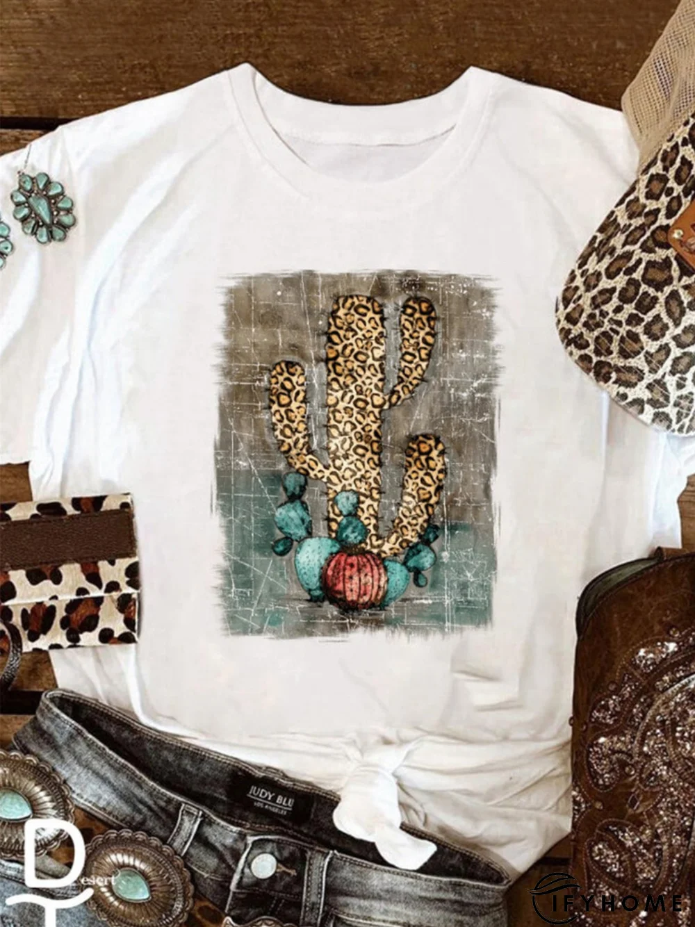 Printed Casual Short Sleeve Crew Neck T-shirt | IFYHOME