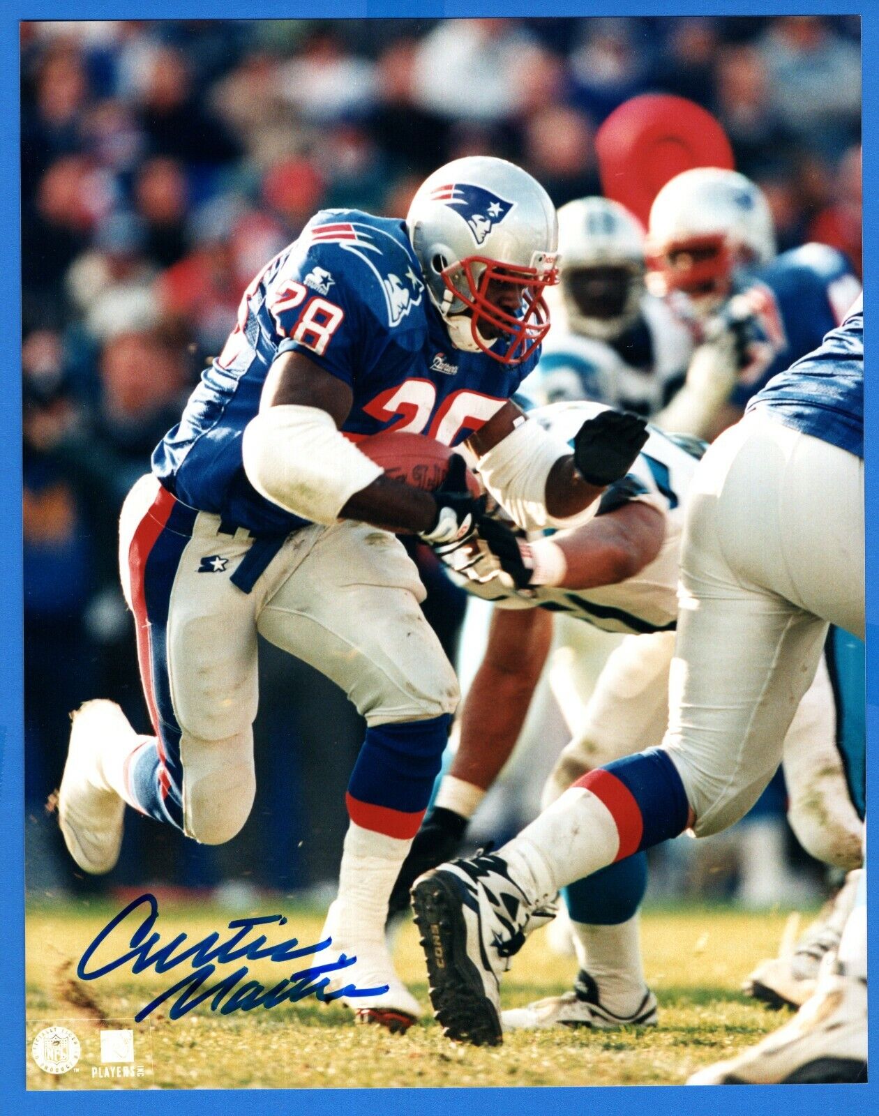 Curtis Martin Hand Signed Autograph 8x10 New England Patriots Football Photo Poster painting