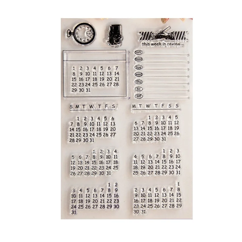 Clear Stamps Perpetual calendar Scrapbook Card album paper craft handmade silicon rubber roller transparent stamps