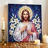 uk.everydayedeals DIY Pearl Painting With Frame - Handmade Self-Adhesive Pearls - Jesus(25*25cm)