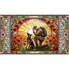 Diamond Painting-DIY Full Round Drill Stained Glass Art Warrior War Dog(40*70CM)
