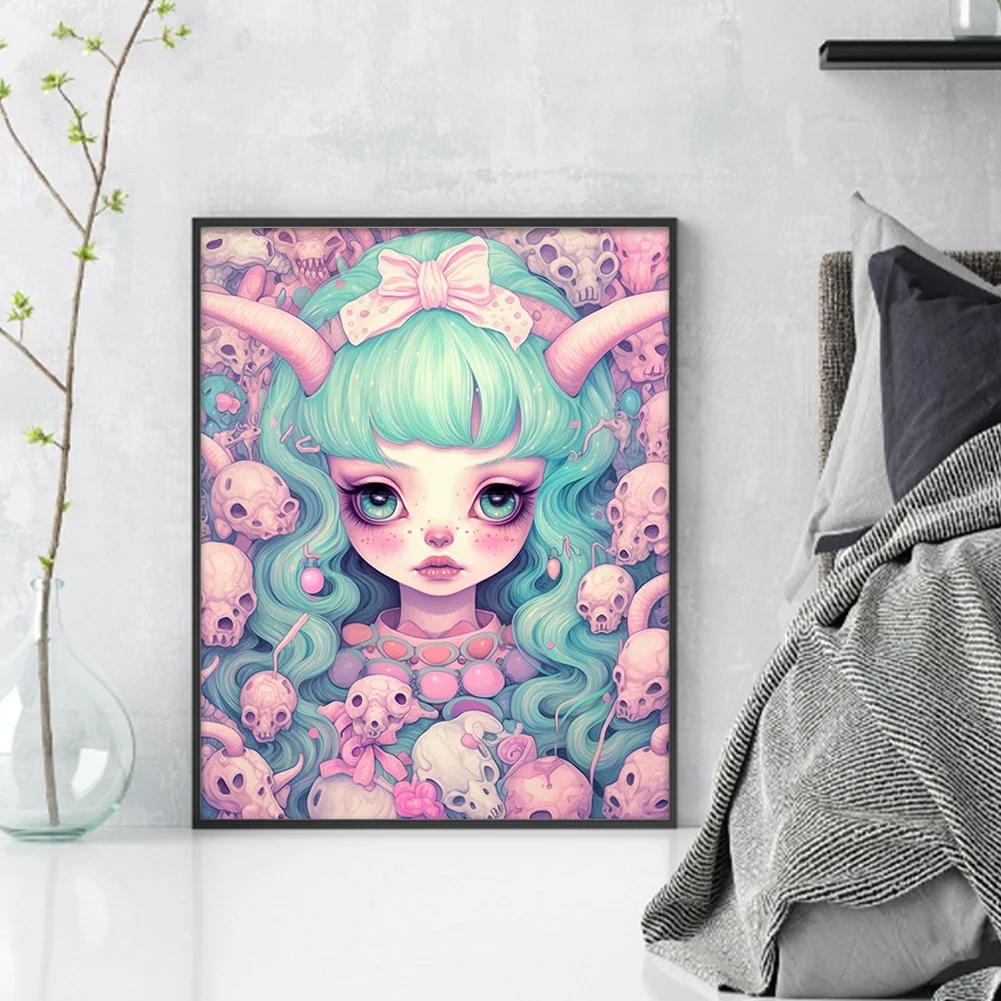 11CT Full Stamped Cross Stitch - Big Eye Doll(Canvas|45*55CM)