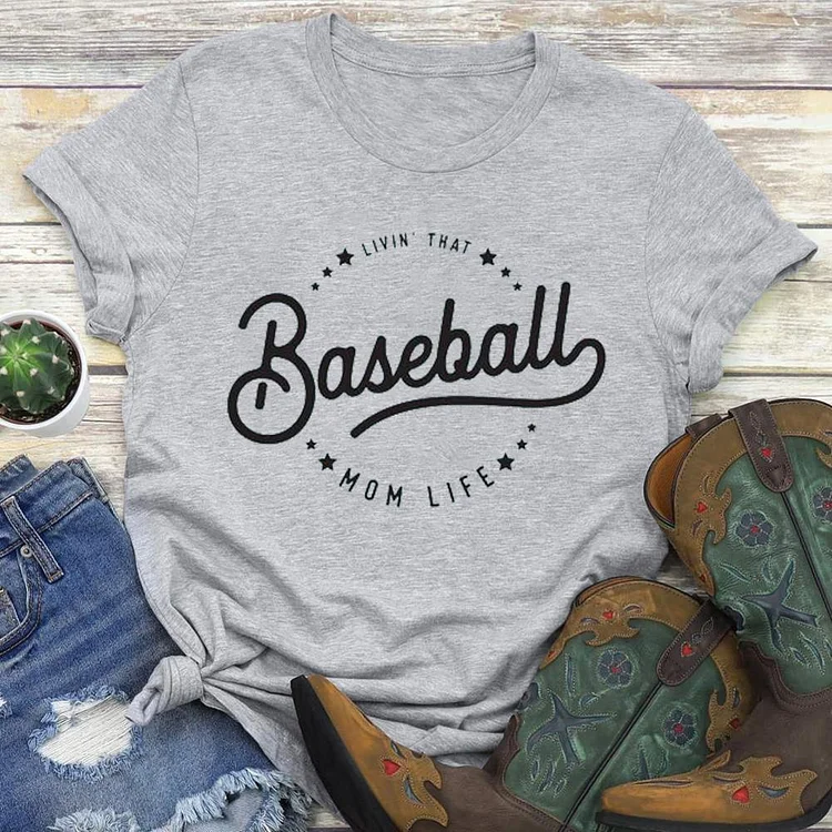 AL™ Livin\\\' that Baseball mom life T-shirt Tee-Annaletters