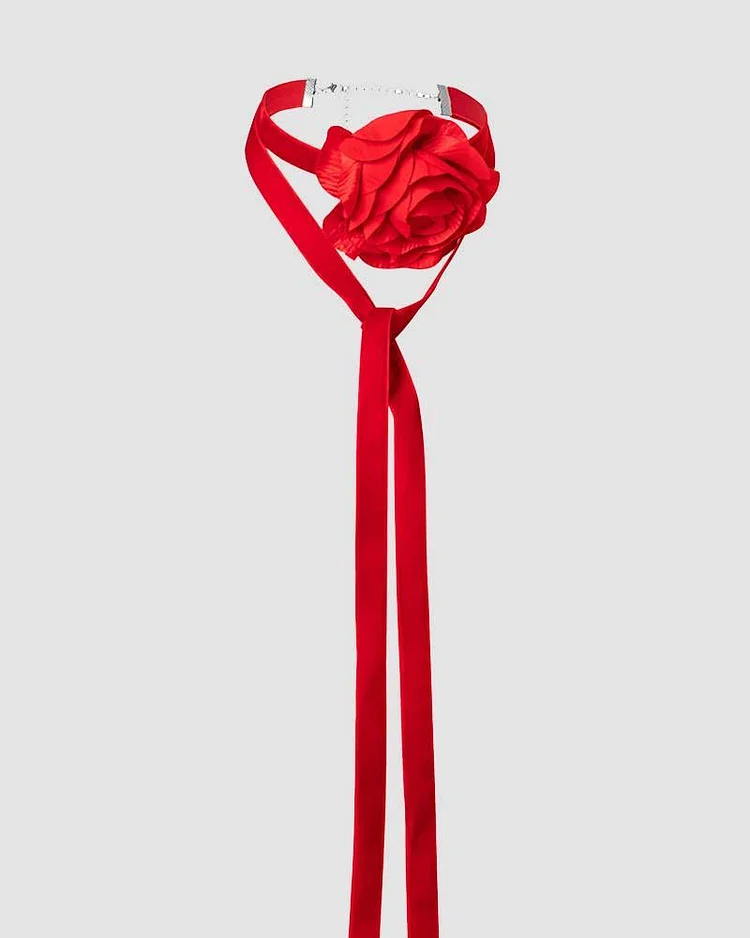 Rosebud Wrap Silk Necklace