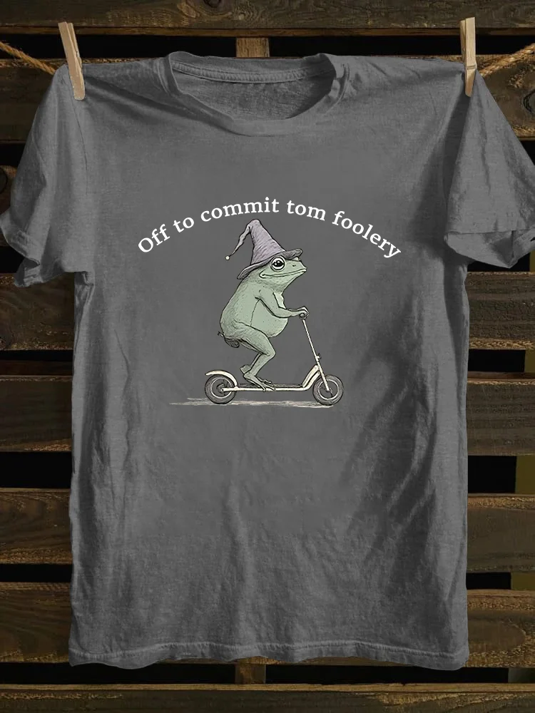 Off To Commit Tom Foolery Frog T-shirt