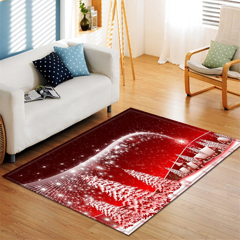 Christmas Living Room Carpet Kids Room Carpet Home Bedroom Bedside Mats Hallway Floor Decoration 3D Large Rug