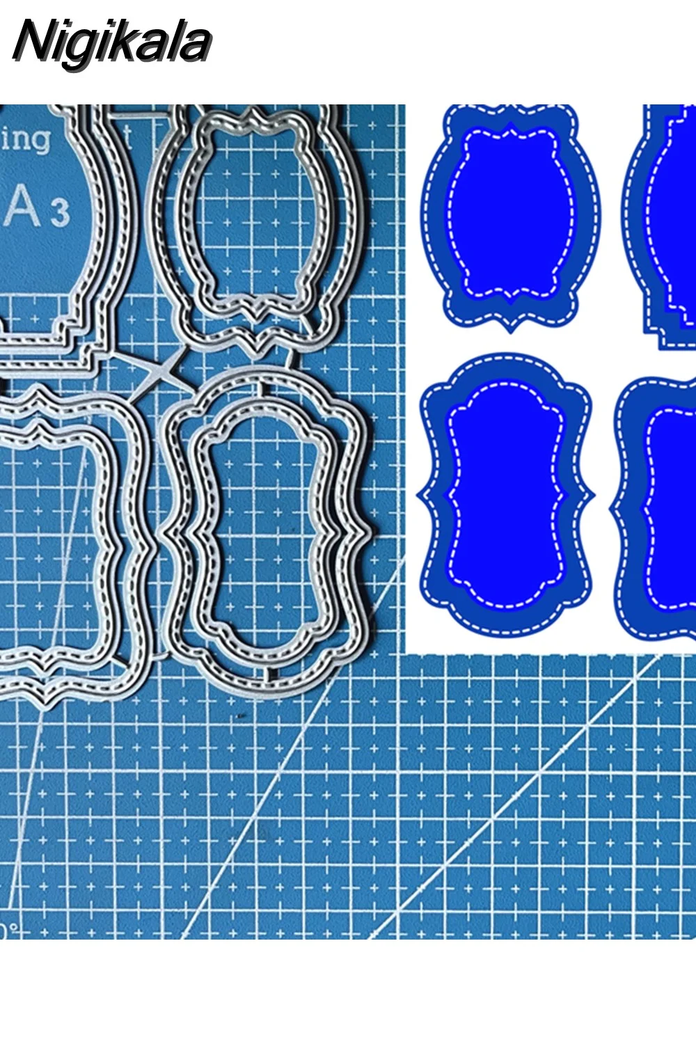 Nigikala Goddess Metal Cutting Dies 8pc label shape Diy Scrapbooking Photo Album Decorative Embossing Paper Card Crafts