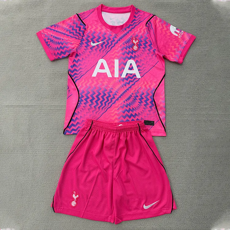 Kids Tottenham 26/27 Pink GK Jersey 1:1 Thai Quality