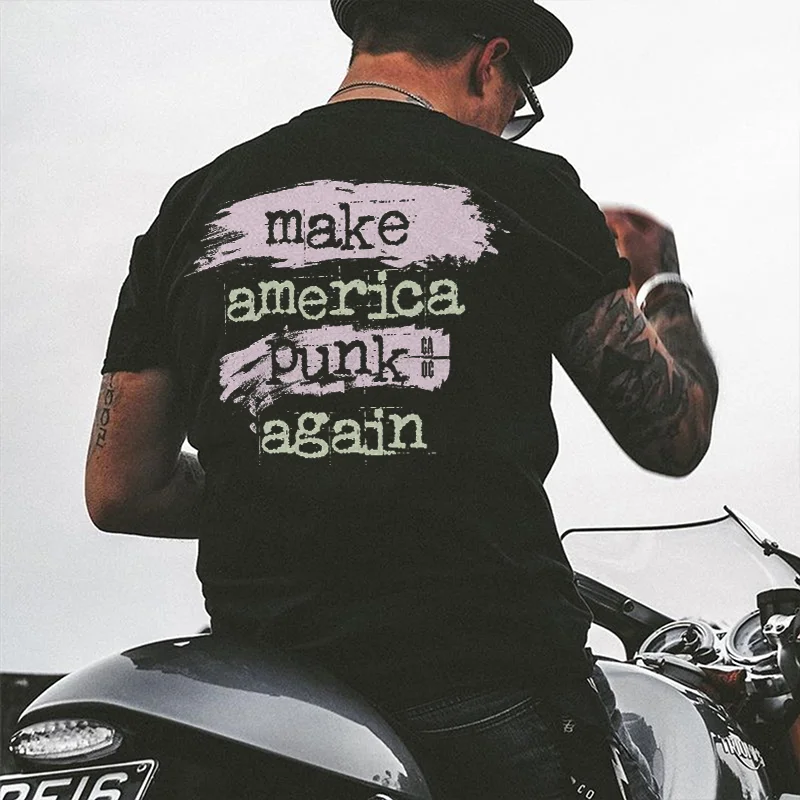 Make America Punk Again Skull Printed Men's T-shirt -  UPRANDY