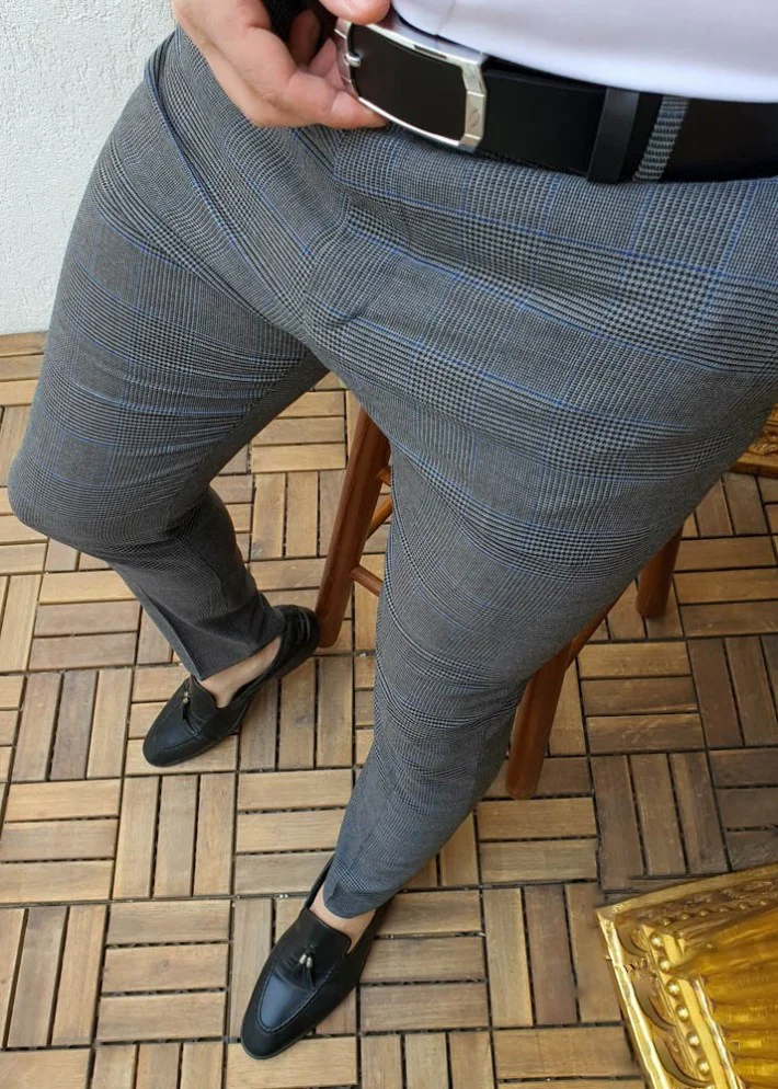 Mens Fashion Casual British Style Pattern Pants