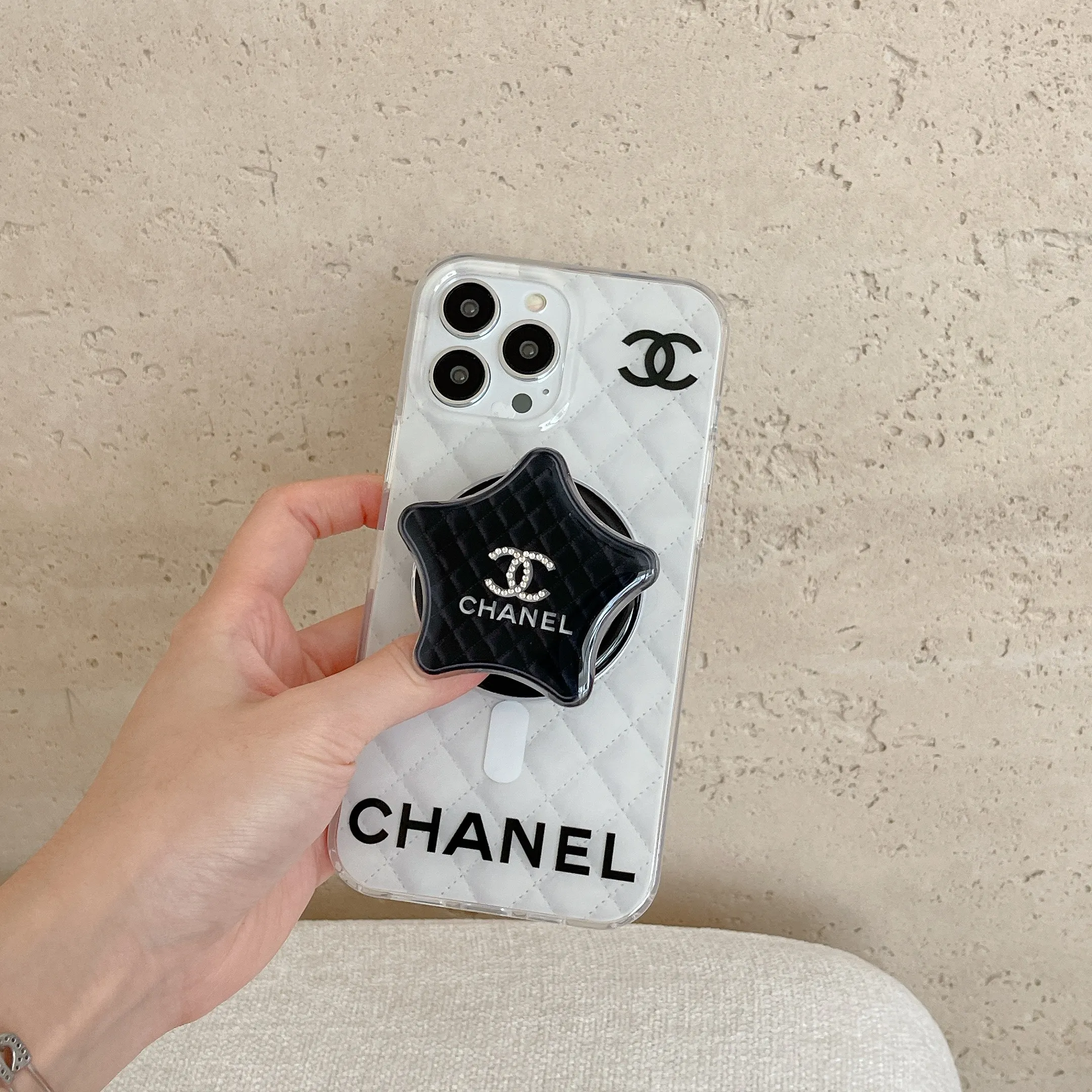 Chanel Phone Stand With MagSafe Luxury Apple iPhone Case
