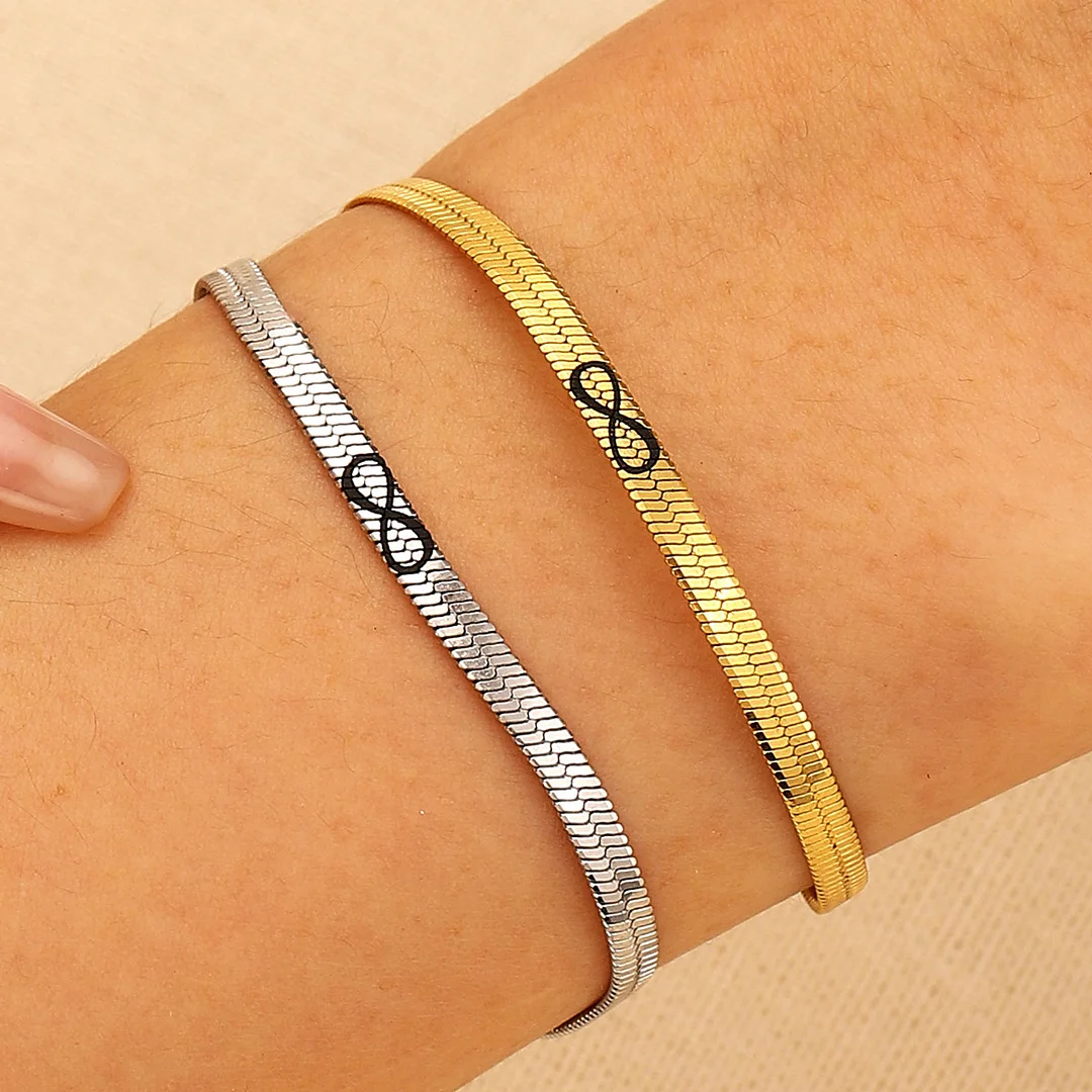 Infinity Symbol Number 8 M&ouml;bius Ring Gold Plated Bracelet