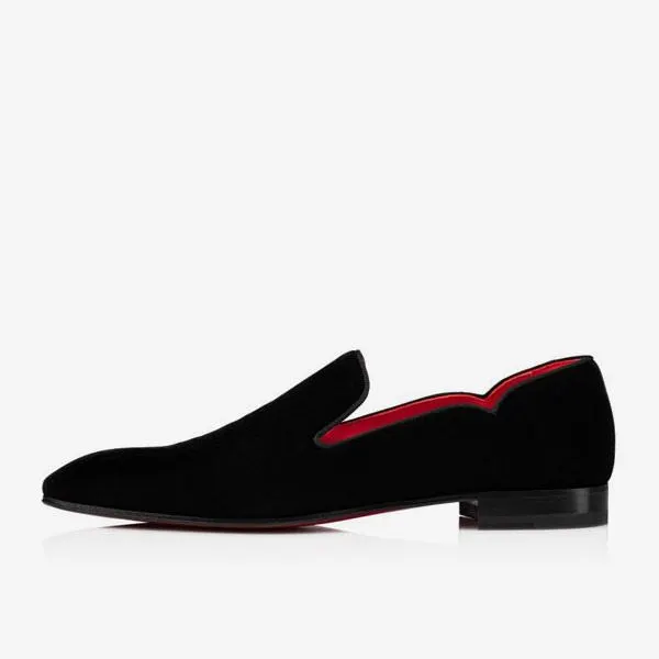 Gentleman's Cut Out Slip-On Prom Party Wedding Red Bottom Shoes in Patent Leather V-shaped Notches-vocosishoes