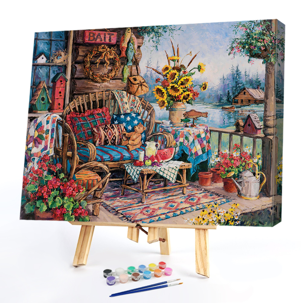 

50*40CM - Paint By Numbers - Cartoon Cabin, 501 Original