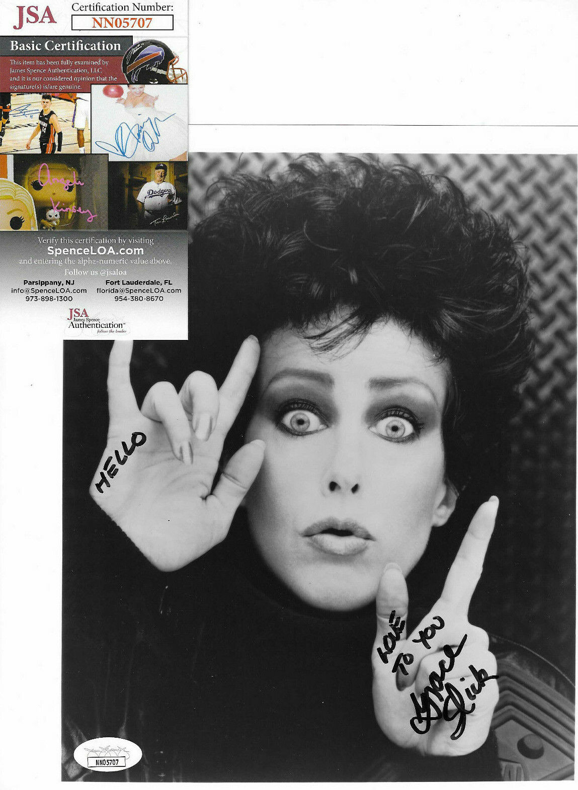 Grace Slick Signed 8x10 Photo Poster painting Autograph, Jefferson Airplane, Starship, JSA COA