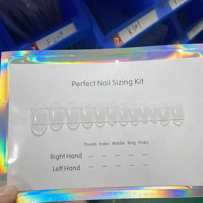 Press On Nail Sizing Kit Sample False Nail Tips Chart Template Card French Manicure Custom Nails Supply-Nail Inspo