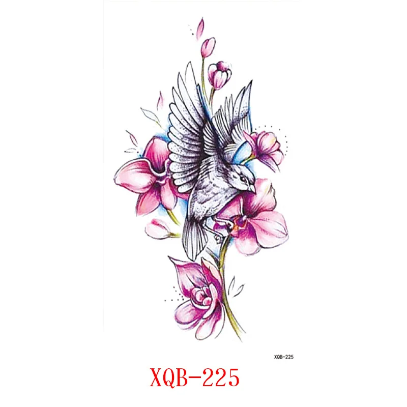 Sdrawing Flower Fake Tattoo Sticker for Women Birds Peony Temporary Tattoos DIY Water Transfer Tatoos Girls Tattoo for Men Sleeve