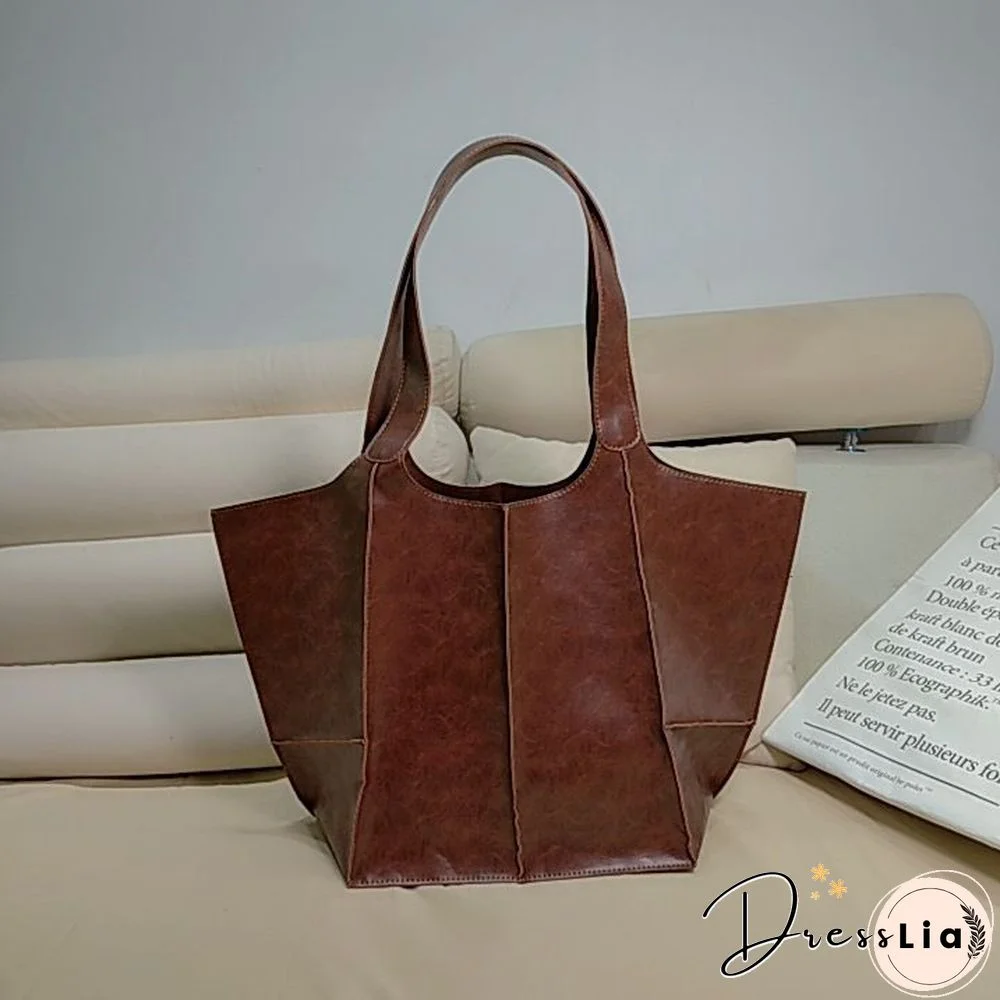 Brown Leather Womens Tote Bags School Handbags