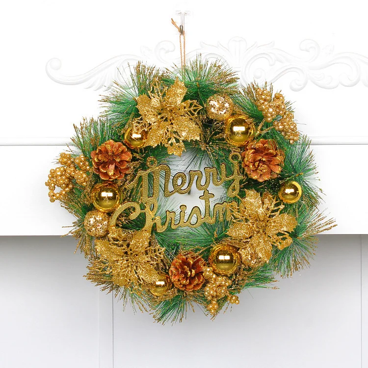 Christmas Wreath-Golden letters