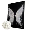 (30x40cm)Wings DIY Pearl Painting Framed Grape Handmade Pearl Material Art Kit Living Room Decor