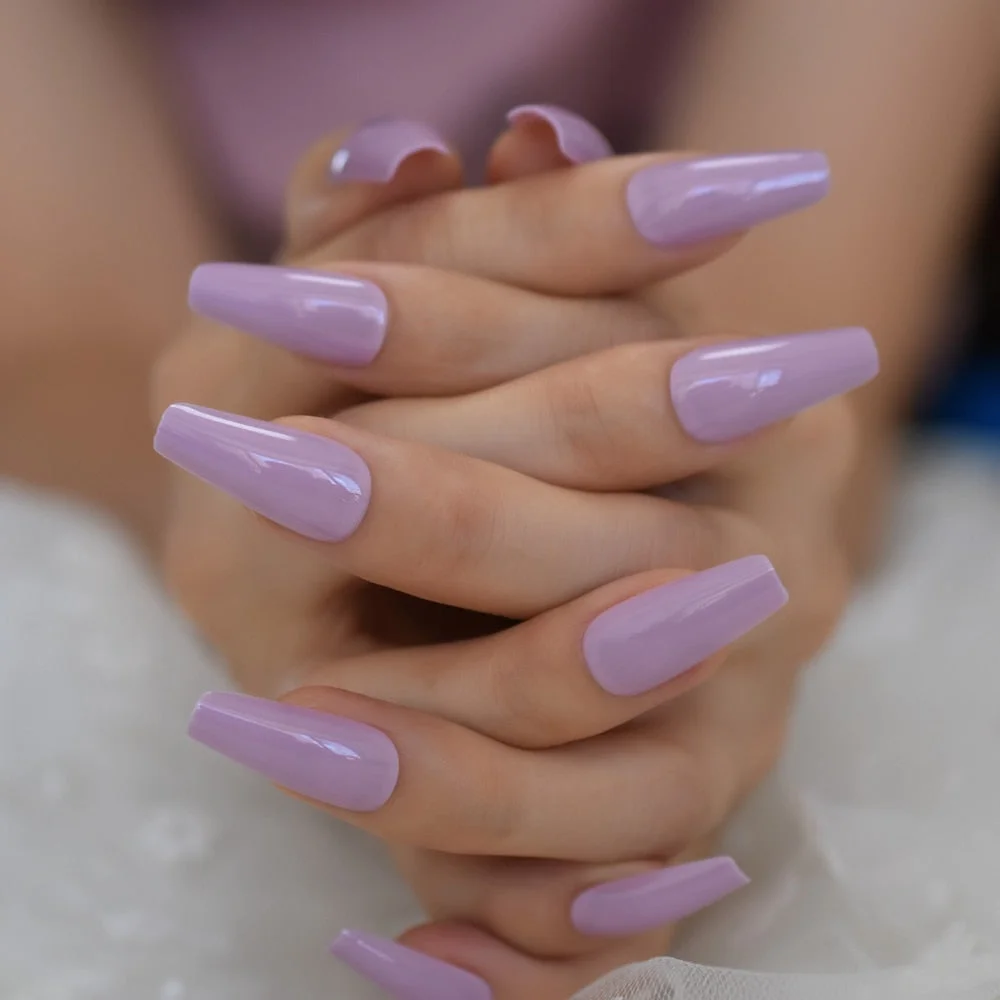 Gorgeous Diamond Blue Fake Nails Long Ballerina Shape Gelnails Thick Reusable Artificial Nail Art Tips 24-Nail Inspo