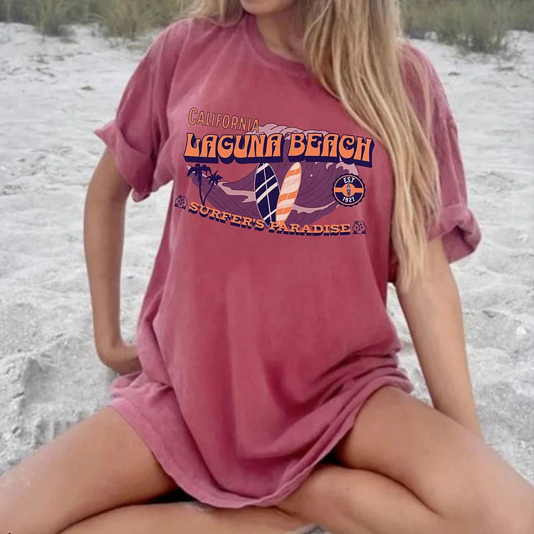 Summer Retro Surf Beach Vacation Casual T-shirt