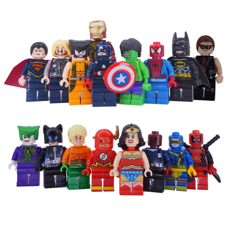 MOC 17 Styles Hero Building Blocks Set, Super Hero Minifigures Assembly Toys