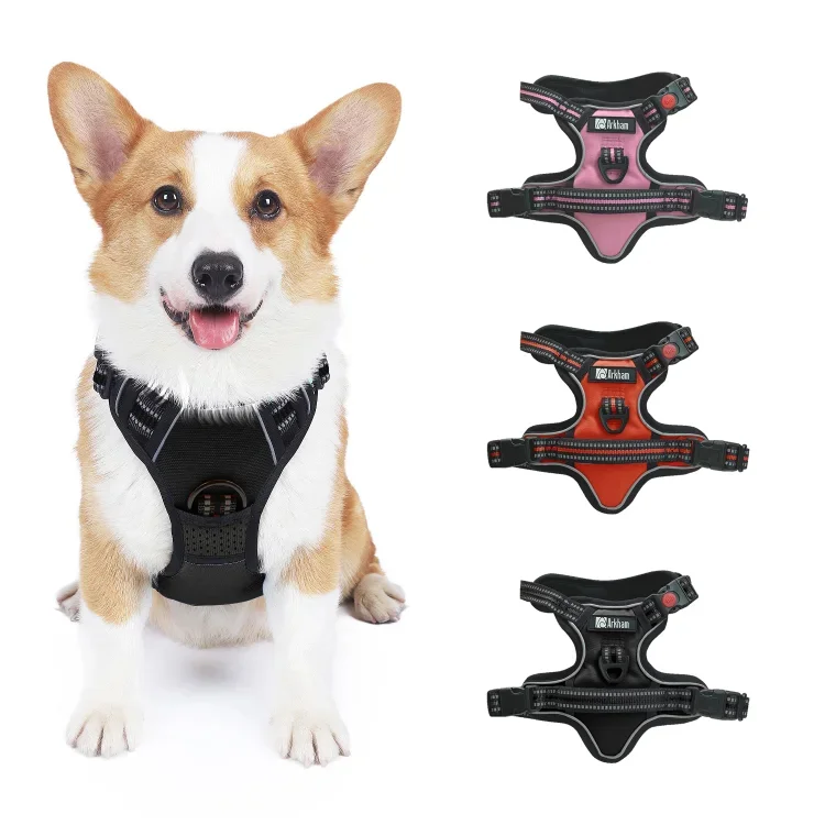 Rabbitgoo No Pull Dog Harness Front Clip Pet Harness Vest Harness Reflective Oxford Material Harness for Dogs Easy Control for Small Dogs